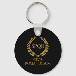 SPQR Roman Emblem – Civis Romanus Sum Laurel Crest Keychain