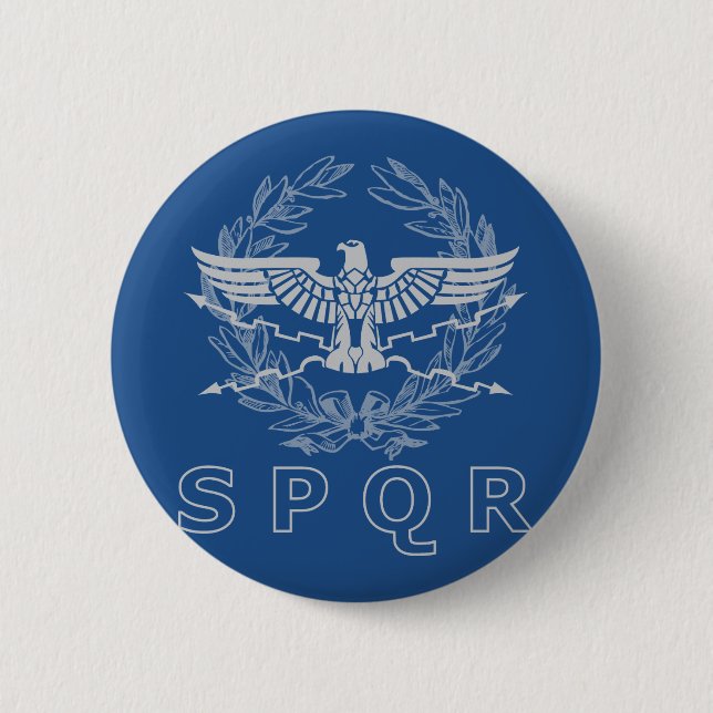 SPQR The Roman Empire Emblem Button (Front)