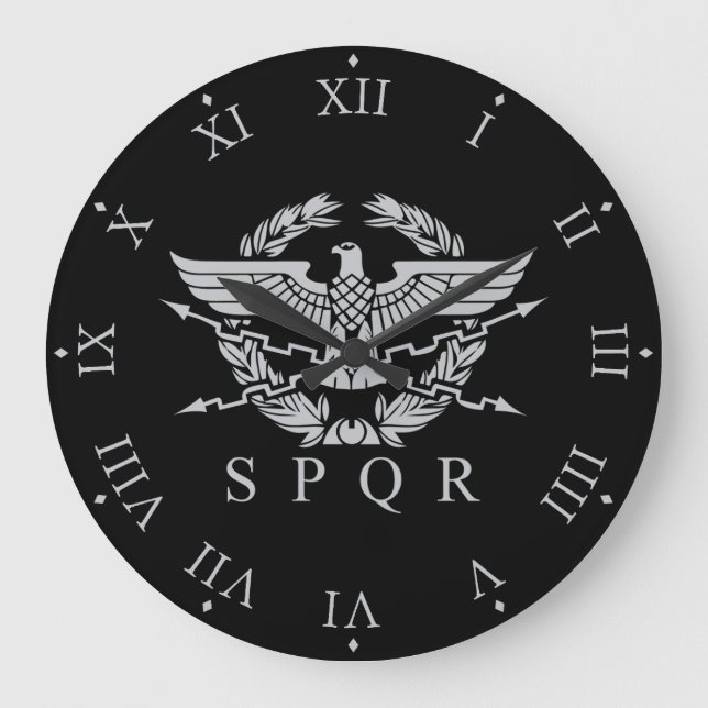 SPQR The Roman Empire Emblem Large Clock (Front)