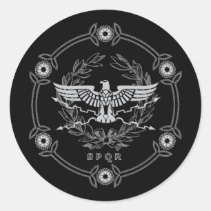 SPQR The Roman Empire Emblem Sticker. Classic Round Sticker