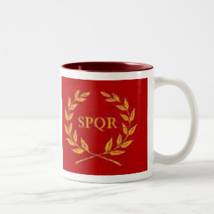SPQR, The Senate and People of Rome Two-Tone Coffee Mug