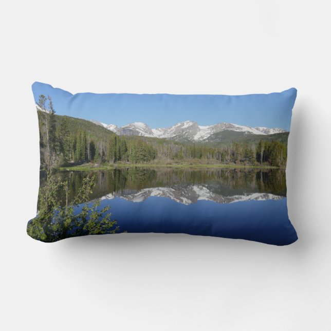 Sprague Lake I at Rocky Mountain National Park Lumbar Pillow (Front)