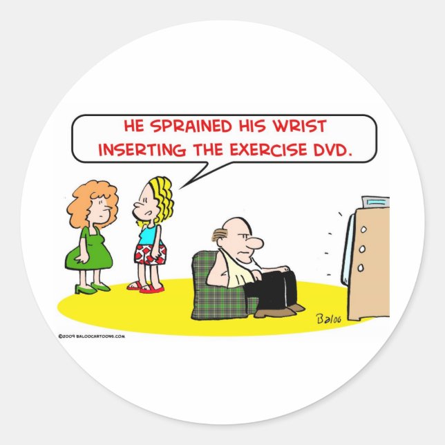 sprained wrist exercise DVD Classic Round Sticker (Front)