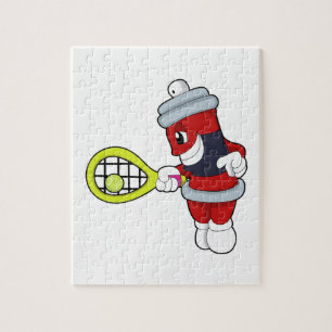 Spray at Tennis with Tennis racket Jigsaw Puzzle