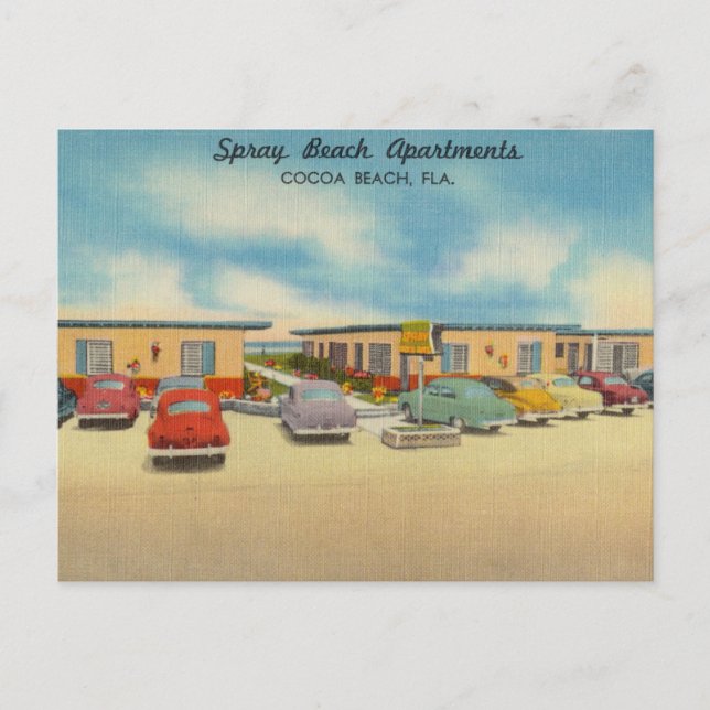 Spray Beach Apartments, Cocoa Beach, Florida Postcard (Front)