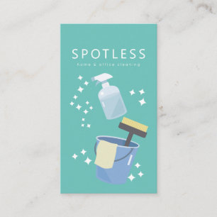 Spray Bottle & Bucket Cleaning Service Maid Business Card