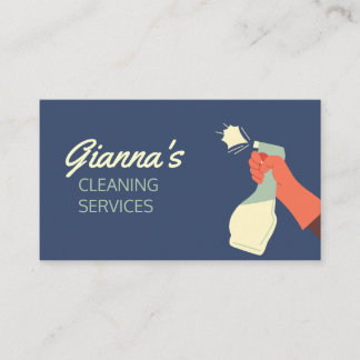Spray Bottle Cleaning Service Business Card