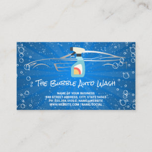 Spray Bottle   Soap Bubbles Car Wash Business Card