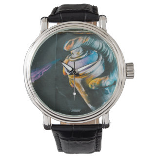 Spray can graffiti art mural watch