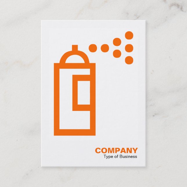 Spray Can - Orange on White Business Card (Front)
