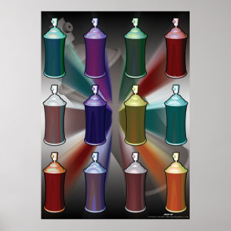 spray can pop art poster