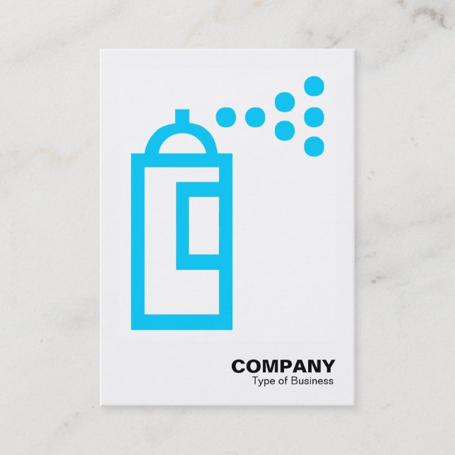 Spray Can - Sky Blue on White Business Card (Front)