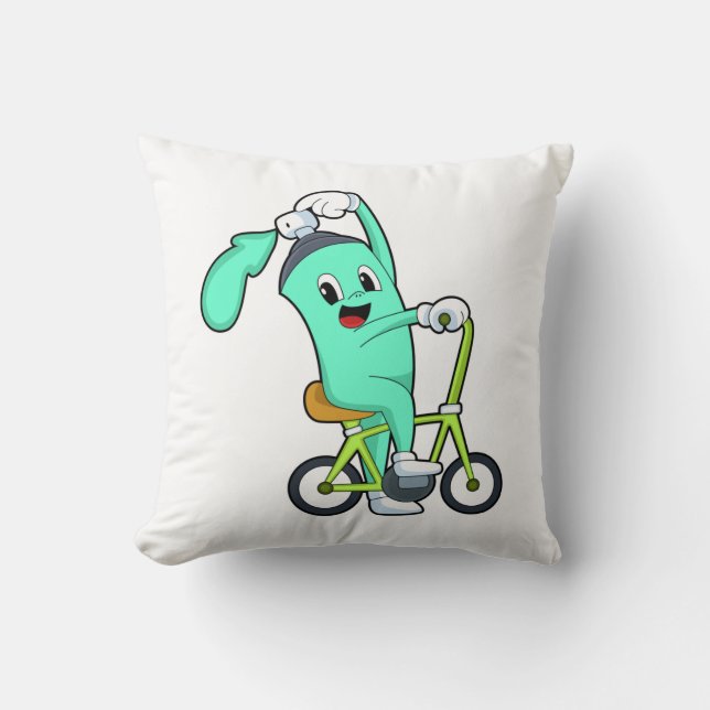 Spray can with Bicycle Throw Pillow (Front)