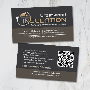 Spray Foam Insulation Contractor Professional Business Card