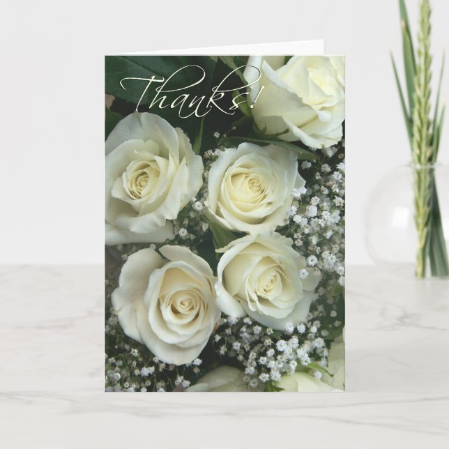 Spray of cream rose Thank you notes! (Front)