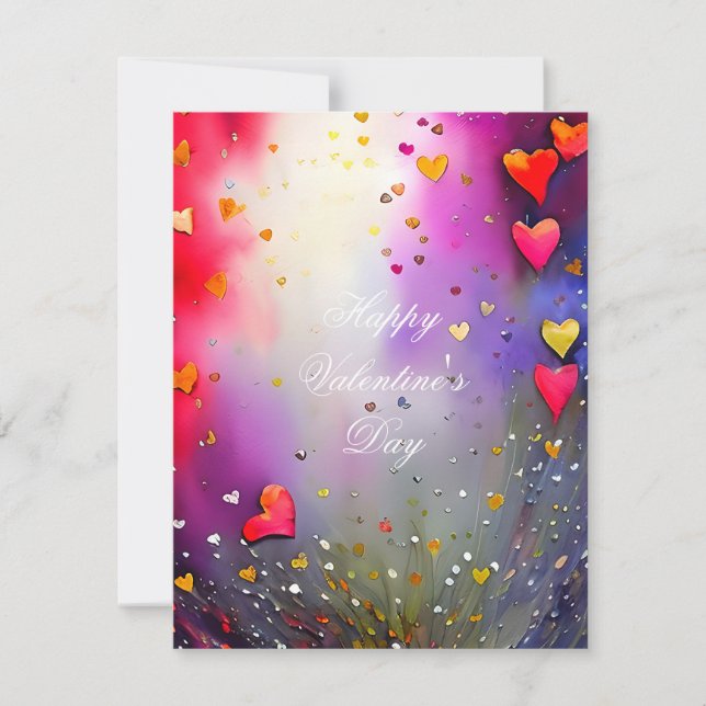Spray of hearts valentine  holiday card (Front)