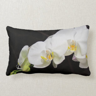 Spray of White Orchids Lumbar Pillow