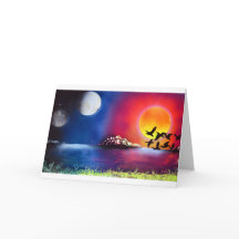 Spray Paint Art Night and Day Ocean Painting