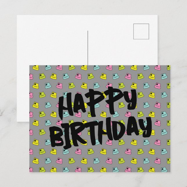 Spray Paint Cap- Happy Birthday Postcard (Front/Back)