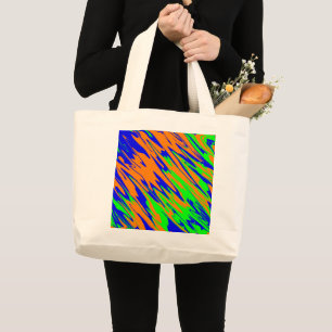 Spray Paint Orange Blue Lime Large Tote Bag