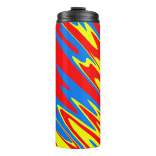 Spray Paint Red Yellow Blue Thermal Tumbler