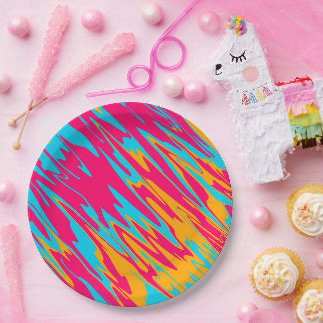 Spray Paint Sorbet Paper Plate (Party)