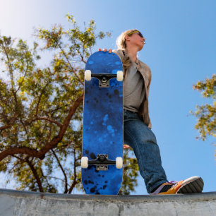 Spray Paint Splatter Effect Blue Skateboard