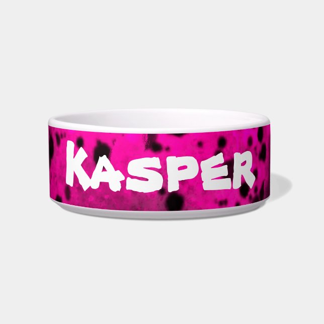 Spray Paint Splatter Effect Ceramic Pet Bowl (Front)