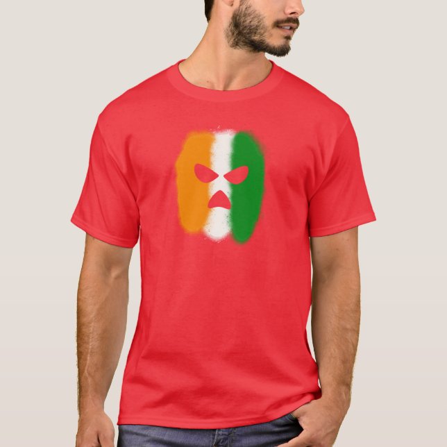 Spray paint stencil balaclava T-Shirt (Front)
