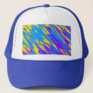 Spray Paint Yellow Blue Purple Trucker Hat