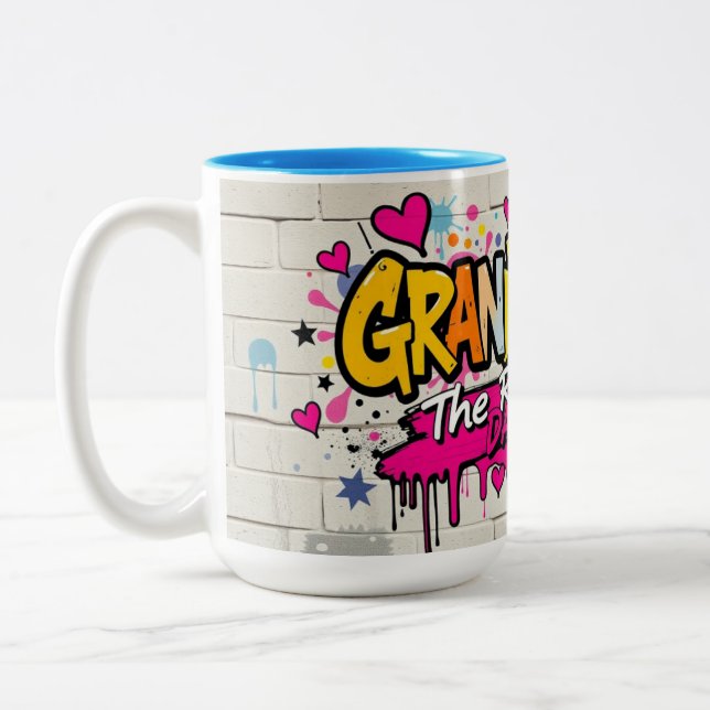 Spray-Painted Grandparent Day Legends Two-Tone Coffee Mug (Left)