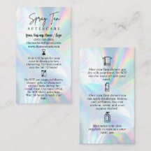 Spray Tan Aftercare Card