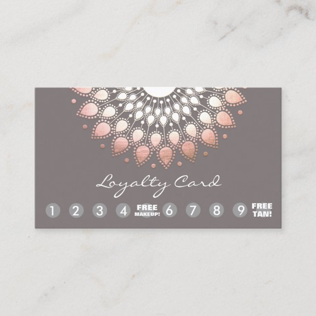 Spray Tan and Makeup Loyalty 10 Punch Card (Front)