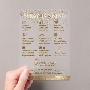 Spray Tan Bronze Sun Transparent Acrylic Invitations