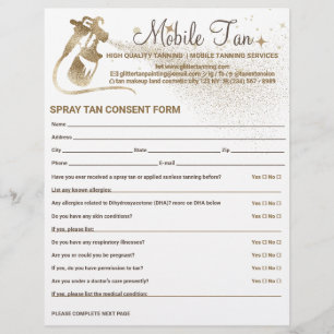 Spray Tan Business Planner Consent Form Flyer