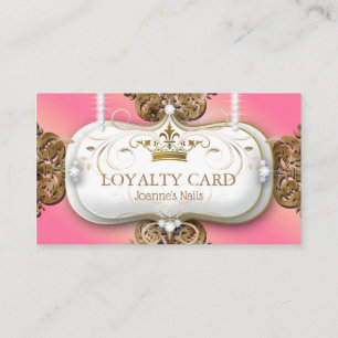 Spray Tan Loyalty Card Diamonds Gold Glitter Crown