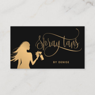 Spray Tan Mobile Spray Tan Gold Glittering Girl Business Card