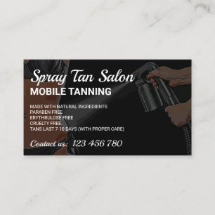 Spray Tanning Mobile Body Tan Paint Summer Bronze Business Card