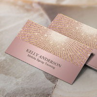 Spray Tanning Salon Modern Rose Gold Glow Glitter