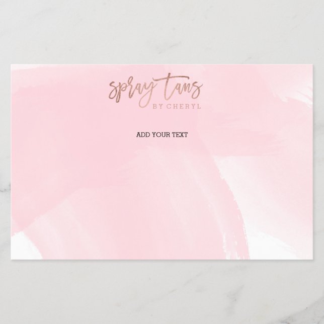 Spray tans logo elegant rose gold typography pink flyer (Front)