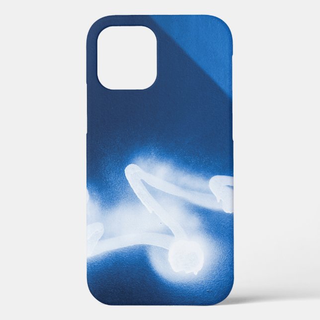 Sprayed graffiti on blue metal Case-Mate iPhone ca Case-Mate iPhone Case (Back)