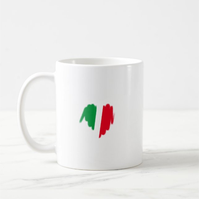 Sprayed Italian Flag Graffiti Heart Graphic Coffee Mug (Left)