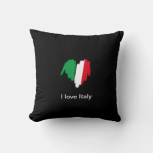Sprayed Italian Flag Graffiti Heart Graphic Throw Pillow