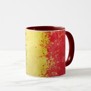 Sprayed-On Belgian Flag Covered Ceramic Mug