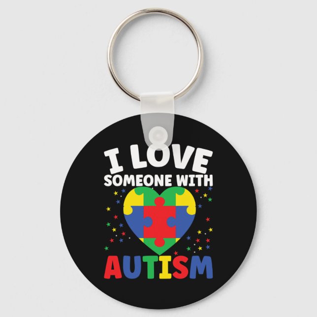 Spread Autism Awareness And Show Support Autism Aw Keychain (Front)