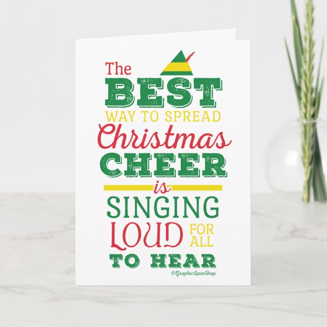 Spread Christmas Cheer Holiday Typography Card (Front)