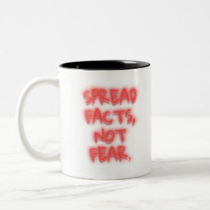 Spread facts, not fear neon sign transparent Two-Tone coffee mug