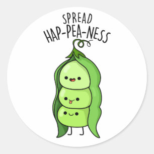 Spread Hap-pea-ness Funny Peas Pun  Classic Round Sticker