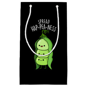 Spread Hap-pea-ness Funny Peas Pun Dark BG Small Gift Bag