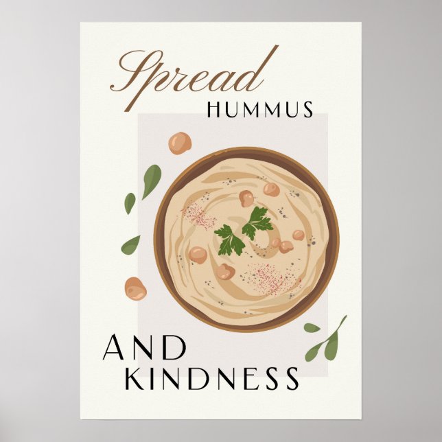 Spread Hummus and Kindness Kitchen Decor (Front)